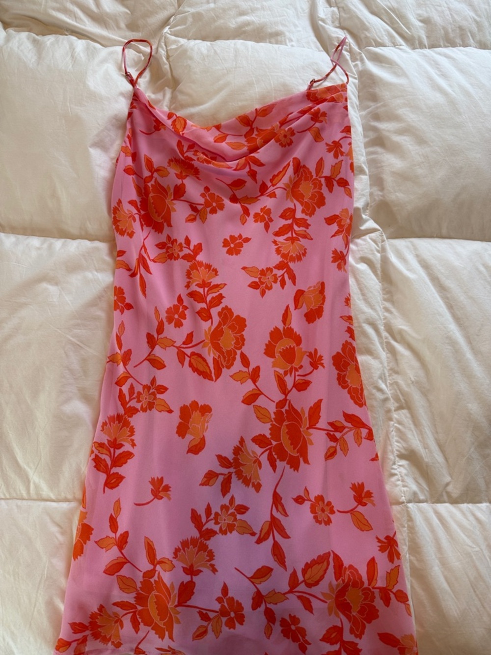 Altar'd State Pink and Orange Floral Mini Dress